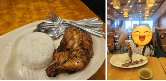 Ayam inasal dengan nasi dan sate panggang di Nepo Mall